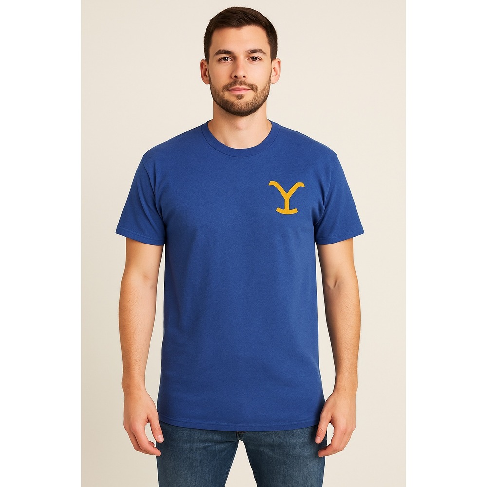 NWT Yellowstone Dutton Ranch Navy Blue‎ Graphic Print T-Shirt Fan Apparel LG